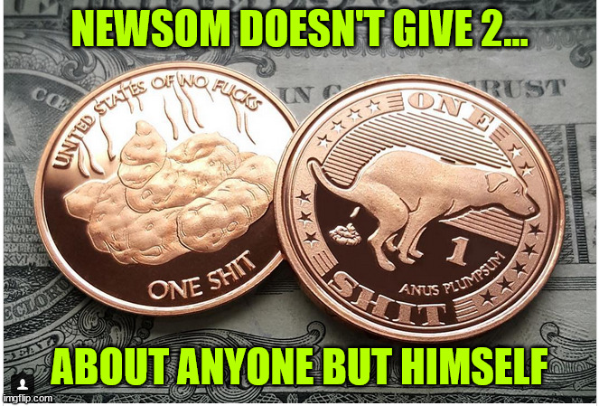 NEWSOM DOESN'T GIVE 2... ABOUT ANYONE BUT HIMSELF | made w/ Imgflip meme maker