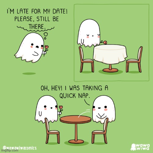 image tagged in ghosts,date,restaurant,table,nap | made w/ Imgflip meme maker