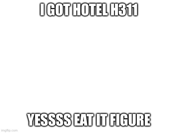 I GOT HOTEL H311; YESSSS EAT IT FIGURE | made w/ Imgflip meme maker