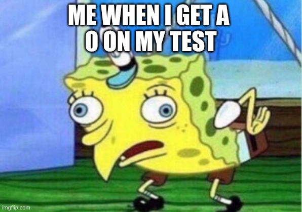 confuzzled spongebob | ME WHEN I GET A 
0 ON MY TEST | image tagged in memes,mocking spongebob | made w/ Imgflip meme maker