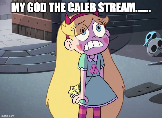Star Butterfly freaked out | MY GOD THE CALEB STREAM....... | image tagged in star butterfly freaked out | made w/ Imgflip meme maker