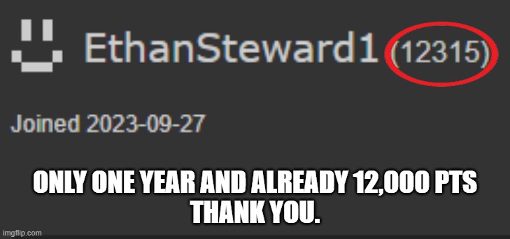 thanks | ONLY ONE YEAR AND ALREADY 12,000 PTS
THANK YOU. | image tagged in thank you | made w/ Imgflip meme maker