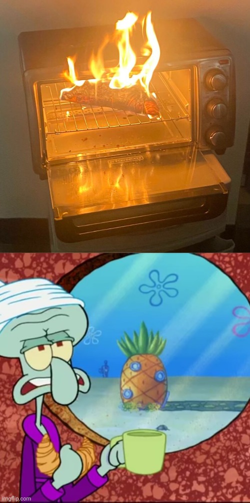 Croissant lit | image tagged in squidward croissant,croissant,fire,you had one job,memes,croissants | made w/ Imgflip meme maker