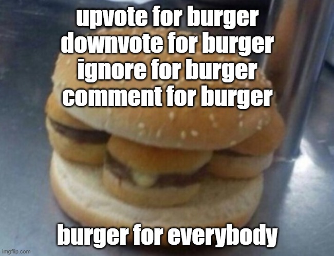 brugr | upvote for burger
downvote for burger
ignore for burger
comment for burger; burger for everybody | image tagged in bruger,ieufheiurher,not begging | made w/ Imgflip meme maker