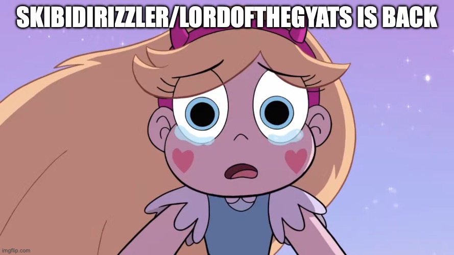 (Freaky: Ya think I haven't noticed yet?) | SKIBIDIRIZZLER/LORDOFTHEGYATS IS BACK | image tagged in sad star butterfly | made w/ Imgflip meme maker