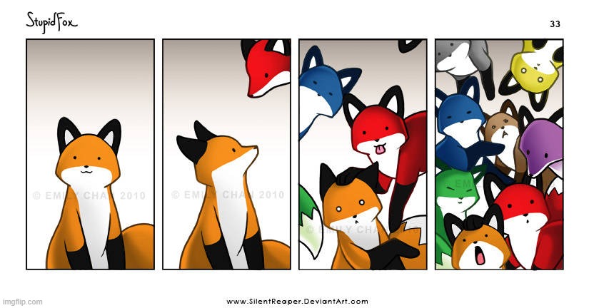 Fox Color Party (Art Credit : EyChanChan) | image tagged in fox,foxes,da,wholesome,cute,funny | made w/ Imgflip meme maker
