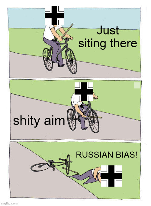 Bike Fall | Just siting there; shity aim; RUSSIAN BIAS! | image tagged in memes,bike fall | made w/ Imgflip meme maker