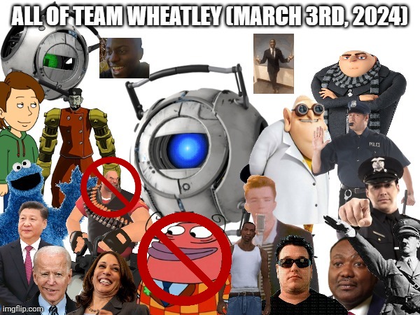 Team Wheatley progress Chart | image tagged in all of team wheatley as of march 3 2024 | made w/ Imgflip meme maker