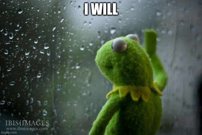 whoever gave me the note | I WILL | image tagged in kermit window | made w/ Imgflip meme maker