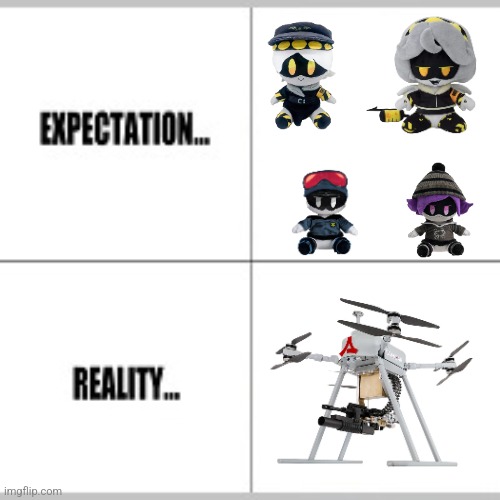 Expection VS Reality - Murder Drones edition | image tagged in expectation vs reality,little big awesome,murder drones | made w/ Imgflip meme maker