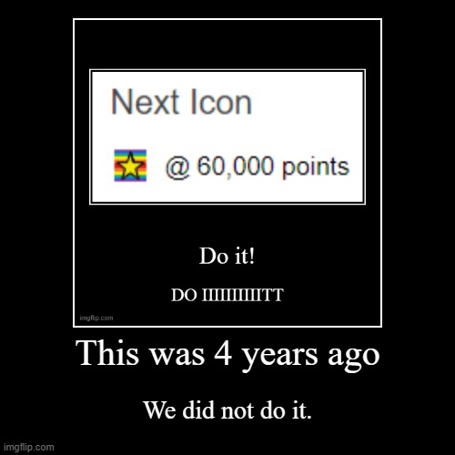 This was 4 years ago | We did not do it. | image tagged in funny,demotivationals | made w/ Imgflip demotivational maker