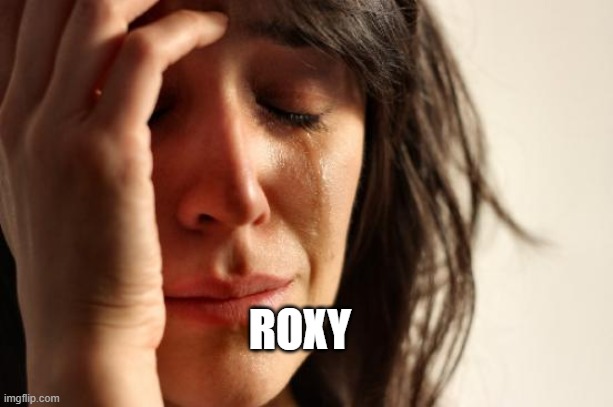 ROXY | image tagged in memes,first world problems | made w/ Imgflip meme maker