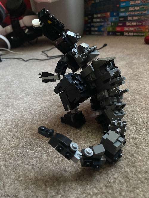 My custom lego Godzilla that I made (took a month just because of the pieces) | image tagged in lego,godzilla | made w/ Imgflip meme maker