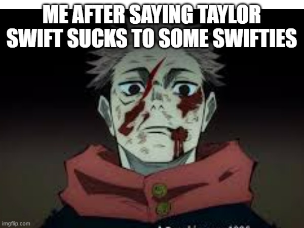 ME AFTER SAYING TAYLOR SWIFT SUCKS TO SOME SWIFTIES | made w/ Imgflip meme maker