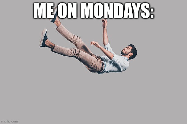 me on mondays | ME ON MONDAYS: | image tagged in so true memes | made w/ Imgflip meme maker