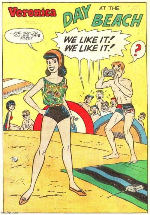 image tagged in vince vance,archie,comics,cartoons,veronica,beach | made w/ Imgflip meme maker