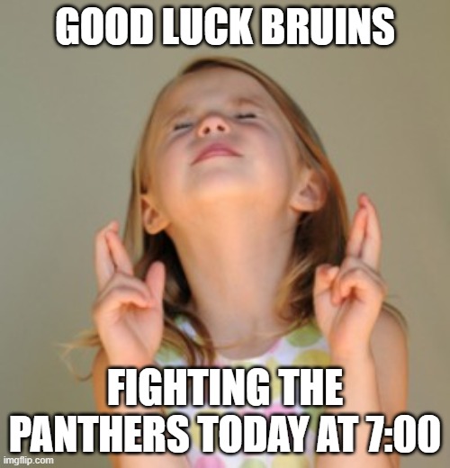 fingers crossed | GOOD LUCK BRUINS; FIGHTING THE PANTHERS TODAY AT 7:00 | image tagged in fingers crossed,boston,boston bruins,ice hockey,extreme sports | made w/ Imgflip meme maker