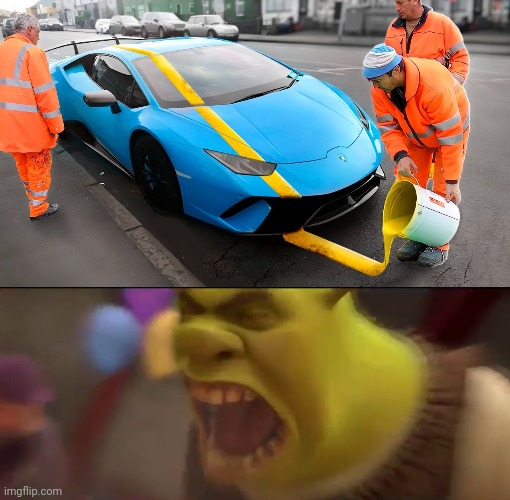 CAR | image tagged in shrek screaming,car,cars,paint,you had one job,memes | made w/ Imgflip meme maker