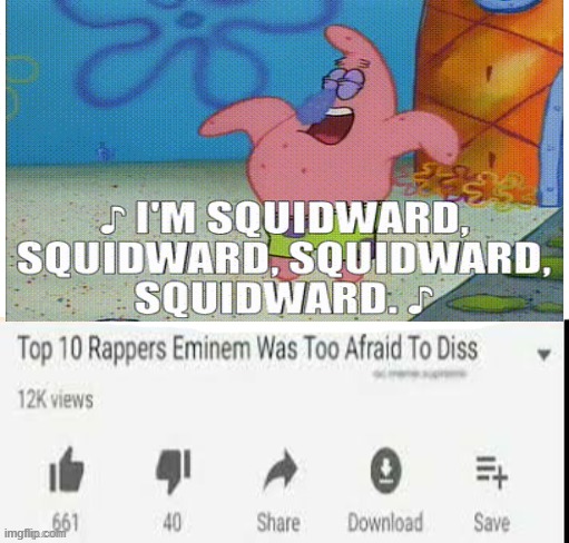 squidward | image tagged in top 10 rappers eminem was too afraid to diss,im,squidward,im squidward | made w/ Imgflip meme maker