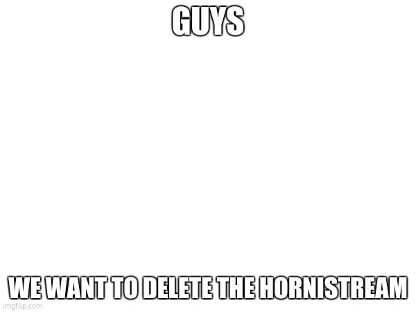 proleee | GUYS; WE WANT TO DELETE THE HORNISTREAM | made w/ Imgflip meme maker