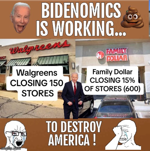 Bidenomics is working | BIDENOMICS IS WORKING... TO DESTROY AMERICA ! | image tagged in brown square,joe biden,destroy,america | made w/ Imgflip meme maker