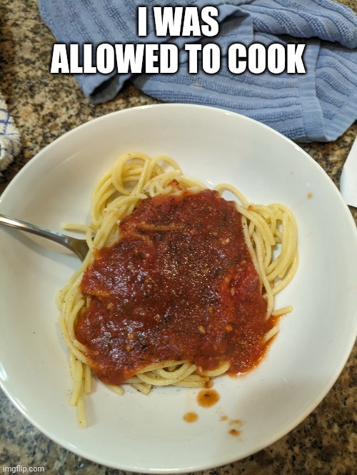 dAwG I cooked | I WAS ALLOWED TO COOK | image tagged in cooked,food,yum | made w/ Imgflip meme maker