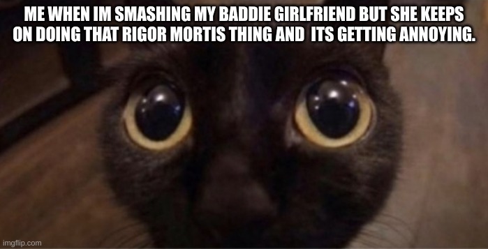 Skrunkly | ME WHEN IM SMASHING MY BADDIE GIRLFRIEND BUT SHE KEEPS ON DOING THAT RIGOR MORTIS THING AND  ITS GETTING ANNOYING. | image tagged in skrunkly | made w/ Imgflip meme maker