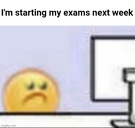 More stuff in the comments | I'm starting my exams next week | image tagged in zad | made w/ Imgflip meme maker