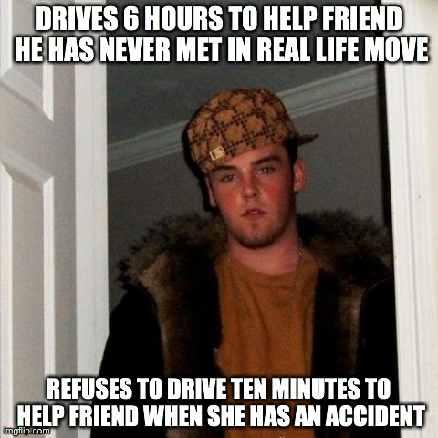 Meet my coworker, I am the person who helped the girl after he refused.