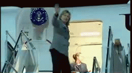 Hillary tripping