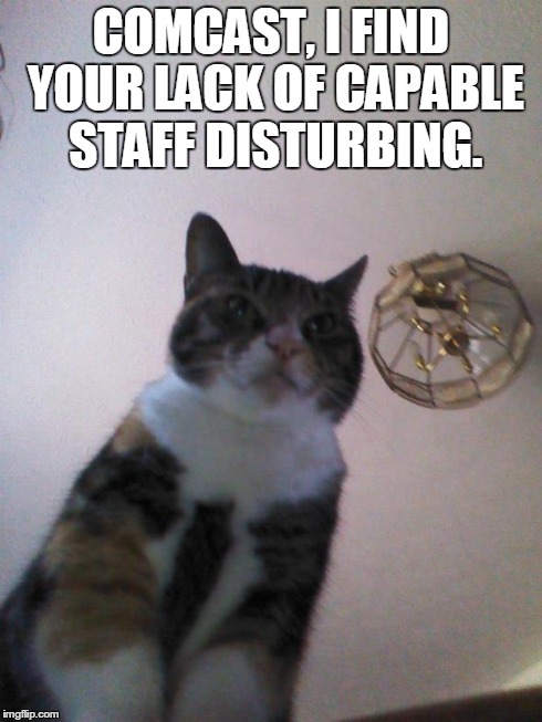 Little Bit | COMCAST, I FIND YOUR LACK OF CAPABLE STAFF DISTURBING. | image tagged in little bit | made w/ Imgflip meme maker