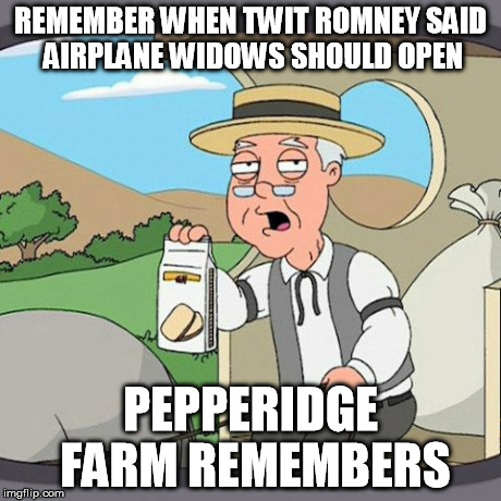 Pepperidge Farm Remembers Meme | REMEMBER WHEN TWIT ROMNEY SAID AIRPLANE WIDOWS SHOULD OPEN PEPPERIDGE FARM REMEMBERS | image tagged in memes,pepperidge farm remembers | made w/ Imgflip meme maker
