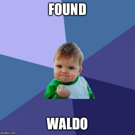 Success Kid | FOUND WALDO | image tagged in memes,success kid | made w/ Imgflip meme maker