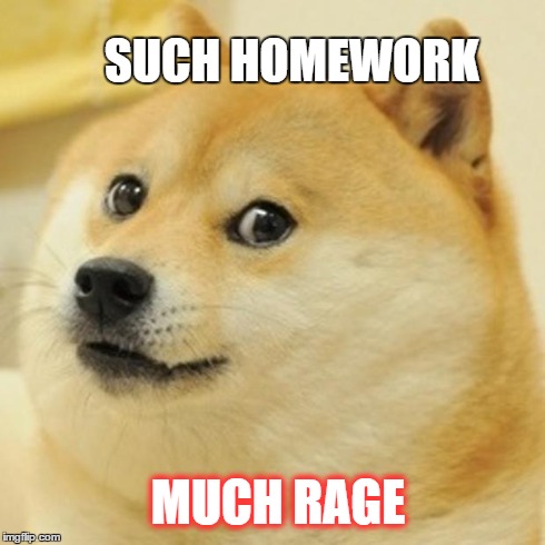 Doge | SUCH HOMEWORK MUCH RAGE | image tagged in memes,doge | made w/ Imgflip meme maker