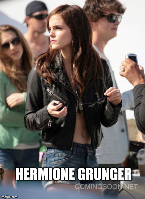 Hermione Grunger | HERMIONE GRUNGER | image tagged in emma watson,grunge,funny | made w/ Imgflip meme maker