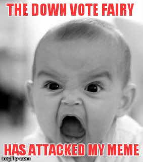 Angry Baby | THE DOWN VOTE FAIRY HAS ATTACKED MY MEME | image tagged in memes,angry baby | made w/ Imgflip meme maker