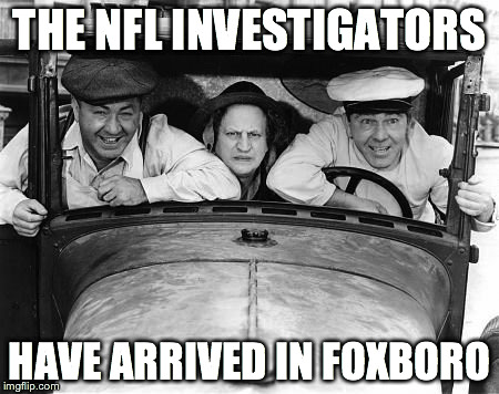 NFL investigators in Foxboro | THE NFL INVESTIGATORS HAVE ARRIVED IN FOXBORO | image tagged in nfl,deflategate,ballghazzi,patriots ball,deflated football,afc championship game | made w/ Imgflip meme maker