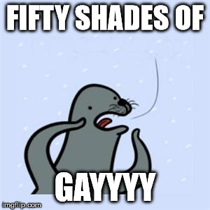 Gayyyy | FIFTY SHADES OF GAYYYY | image tagged in gayyyy,seal,gay,fifty shades of grey | made w/ Imgflip meme maker
