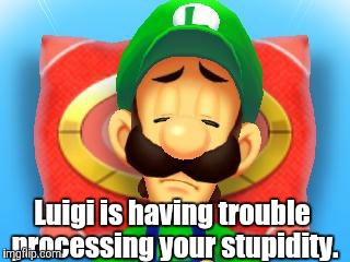 Luigi_Processor.exe has stopped responding | Luigi is having trouble processing your stupidity. | image tagged in luigi processing mode,memes,luigi | made w/ Imgflip meme maker