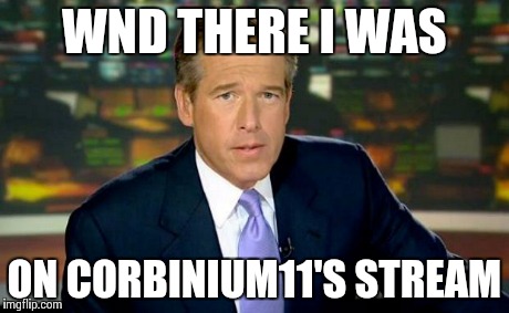 Brian Williams Was There | WND THERE I WAS ON CORBINIUM11'S STREAM | image tagged in memes,brian williams was there | made w/ Imgflip meme maker