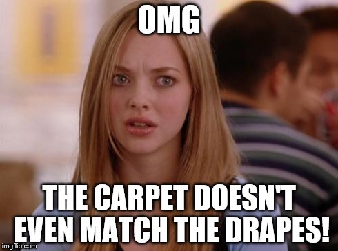 OMG Karen | OMG THE CARPET DOESN'T EVEN MATCH THE DRAPES! | image tagged in memes,omg karen | made w/ Imgflip meme maker