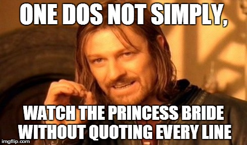 One Does Not Simply Meme | ONE DOS NOT SIMPLY, WATCH THE PRINCESS BRIDE WITHOUT QUOTING EVERY LINE | image tagged in memes,one does not simply | made w/ Imgflip meme maker