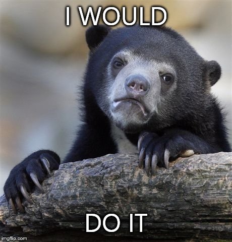 I WOULD DO IT | image tagged in memes,confession bear | made w/ Imgflip meme maker