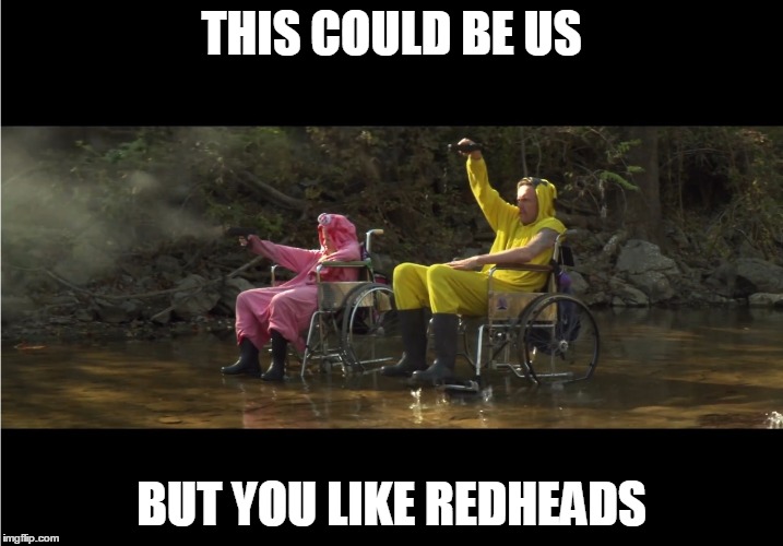 THIS COULD BE US BUT YOU LIKE REDHEADS | image tagged in die antwoord,this could be us,blonde,yo-landi,visser,ninja | made w/ Imgflip meme maker