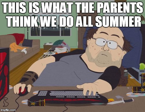 Wow | THIS IS WHAT THE PARENTS THINK WE DO ALL SUMMER | image tagged in memes,rpg fan | made w/ Imgflip meme maker