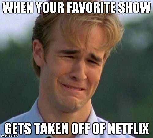 1990s First World Problems | WHEN YOUR FAVORITE SHOW GETS TAKEN OFF OF NETFLIX | image tagged in memes,1990s first world problems | made w/ Imgflip meme maker