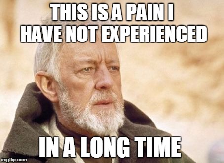 Obi Wan Kenobi Meme | THIS IS A PAIN I HAVE NOT EXPERIENCED IN A LONG TIME | image tagged in memes,obi wan kenobi,AdviceAnimals | made w/ Imgflip meme maker