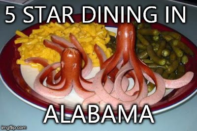Fine dining | 5 STAR DINING IN ALABAMA | image tagged in 5 star dining,5 star,dining,alabama | made w/ Imgflip meme maker
