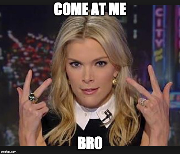 COME AT ME BRO | COME AT ME BRO | image tagged in megyn kelly,donald trump,fox news,sorcery | made w/ Imgflip meme maker
