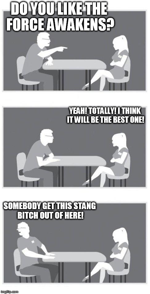 A true Star Wars fan attempts speed dating | DO YOU LIKE THE FORCE AWAKENS? YEAH! TOTALLY! I THINK IT WILL BE THE BEST ONE! SOMEBODY GET THIS STANG B**CH OUT OF HERE! | image tagged in speed dating,true star wars fan,disney killed star wars,star wars kills disney | made w/ Imgflip meme maker